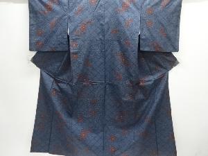 大特価品　菊模様織り出し本場泥大島紬着物(5マルキ)